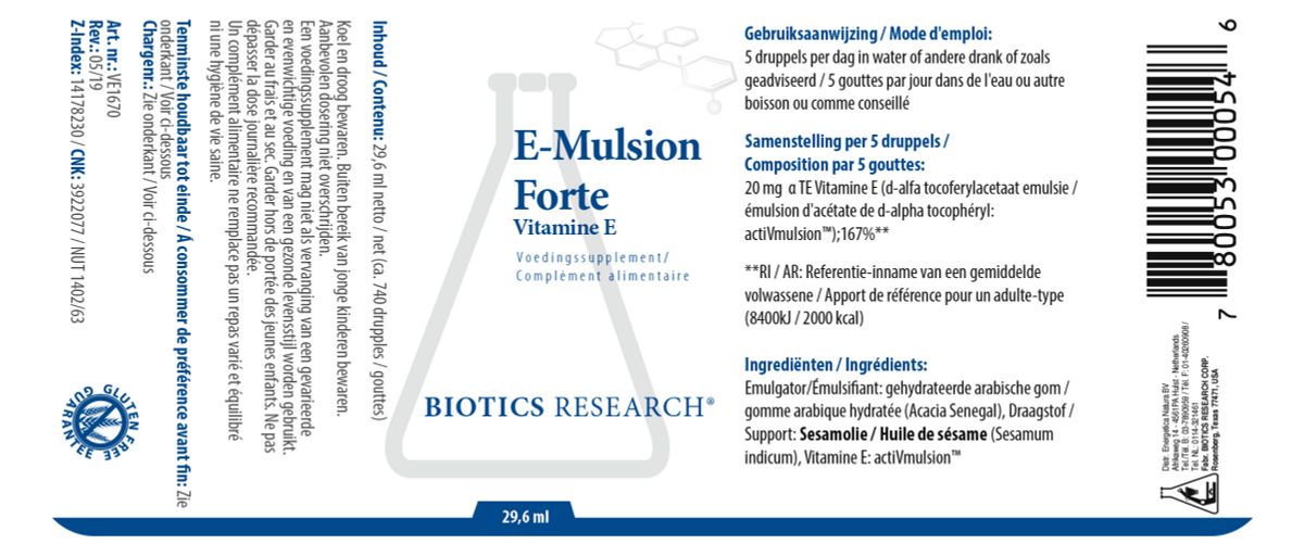 E-Mulsion Forte Druppels afbeelding van document #1, label