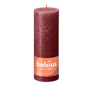 Bolsius Rustiek Stompkaars Red Velvet 190/68 1ST Bolsius Rustiek Stompkaars Red Velvet 190/68 1ST