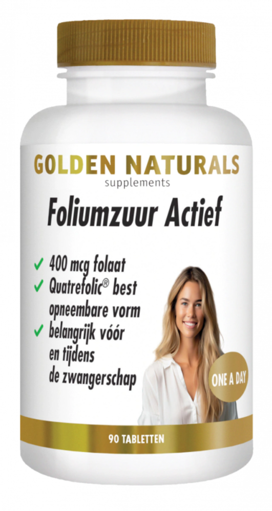 Golden Naturals Foliumzuur Actief Tabletten 90TB