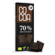 Cocoa 70% Dark Chocolate Reep 40GR Verpakking met inhoud