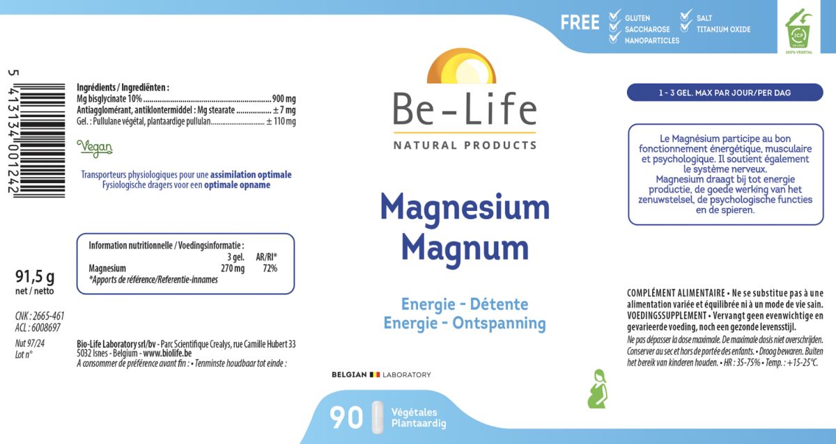 Magnesium Magnum Capsules afbeelding van document #1, label