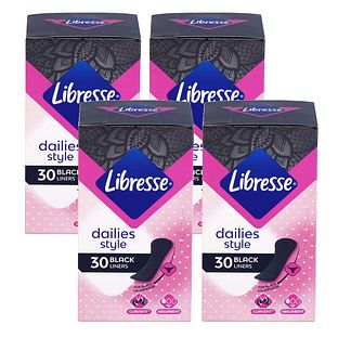 Libresse Dailies Style Inlegkruisjes Zwart Multiverpakking 4x30ST