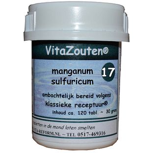 Vita Reform Van der Snoek Vitazouten Nr. 17 Manganum Sulfuricum 120TB Vita Reform Van der Snoek Vitazouten Nr. 17 Manganum Sulfuricum 120TB