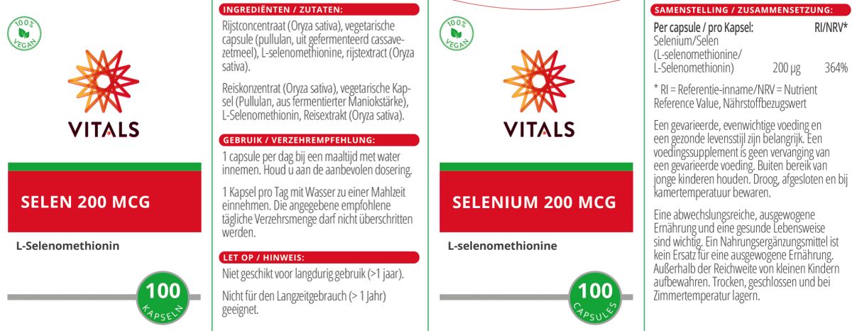 Selenium 200mcg Capsules afbeelding van document #1, label