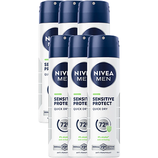 Nivea Men Sensitive Protect Anti-Transpirant Spray Multiverpakking 6x150ML
