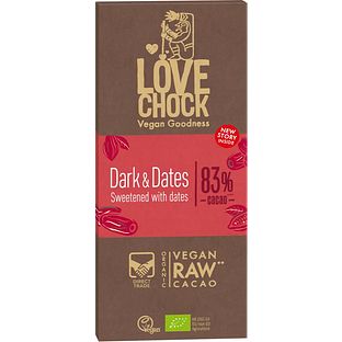 Lovechock Dark & Dates 83% Chocolade 70GR