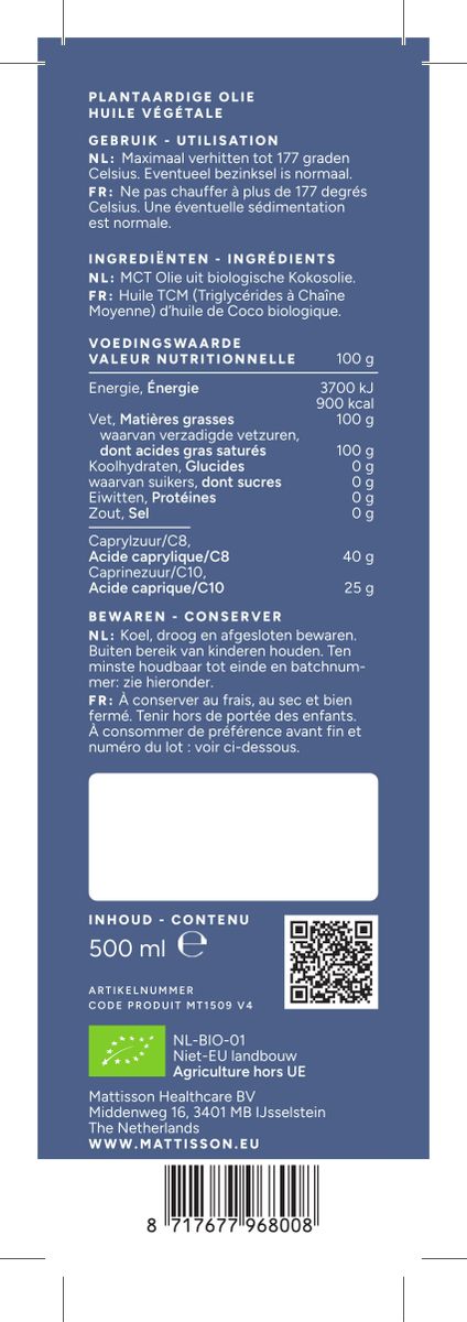 Biologische MCT Olie C8/C10 afbeelding van document #1, label