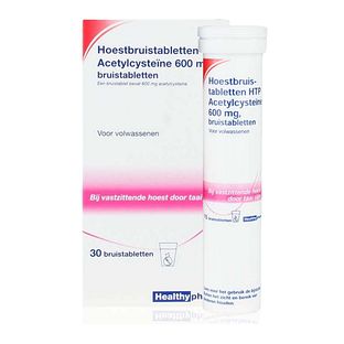 Healthypharm Acetylcysteïne 600mg Bruistabletten 30ST Healthypharm Acetylcysteïne 600mg Bruistabletten 30ST