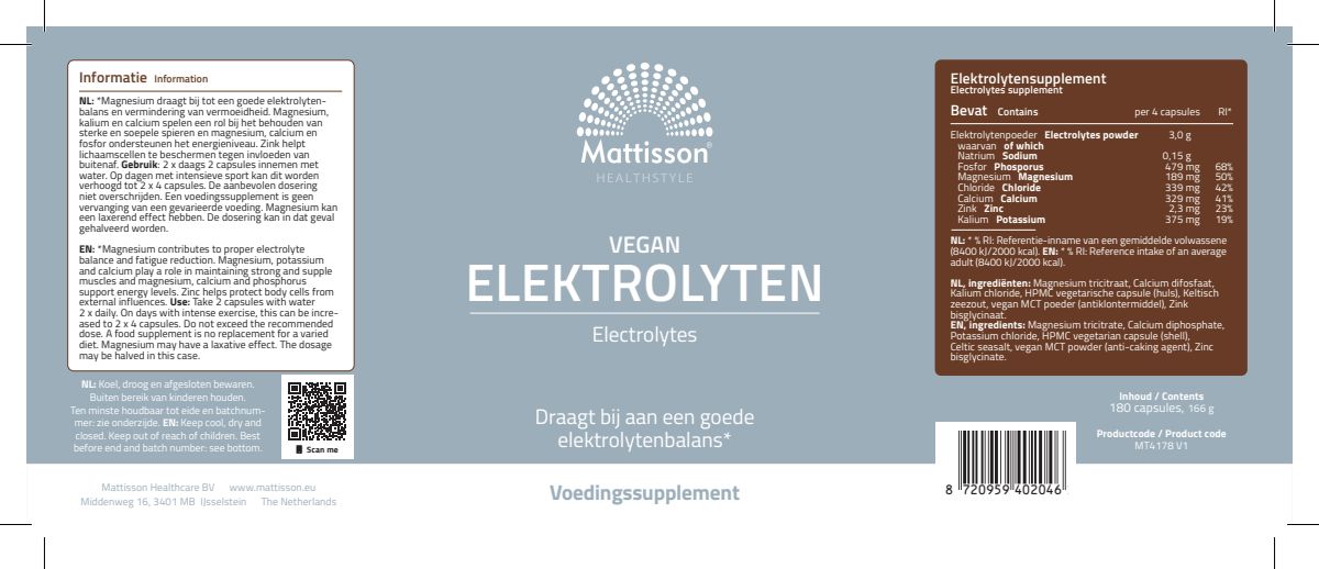 Elektrolyten Capsules afbeelding van document #1, label