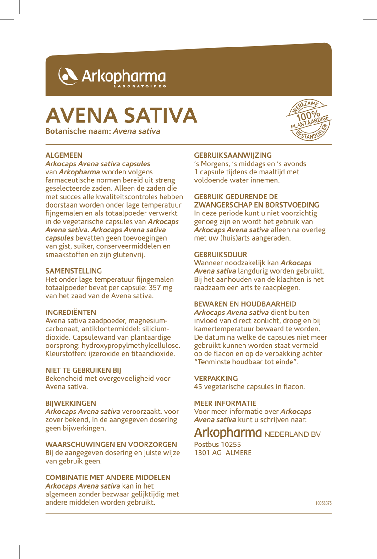 Avena Sativa Capsules afbeelding van document #1, instructions