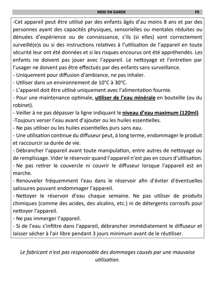 Space Aroma Diffuser afbeelding van document #8, instructions