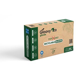 Gloovy Eco Recyclebare Handschoenen Blauw M 100ST Gloovy Eco Recyclebare Handschoenen Blauw M 100ST