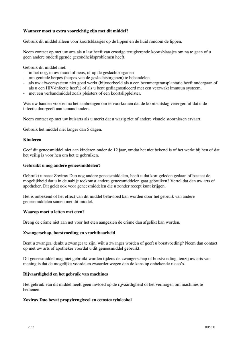Koortslipcrème Duo afbeelding van document #2, leaflet