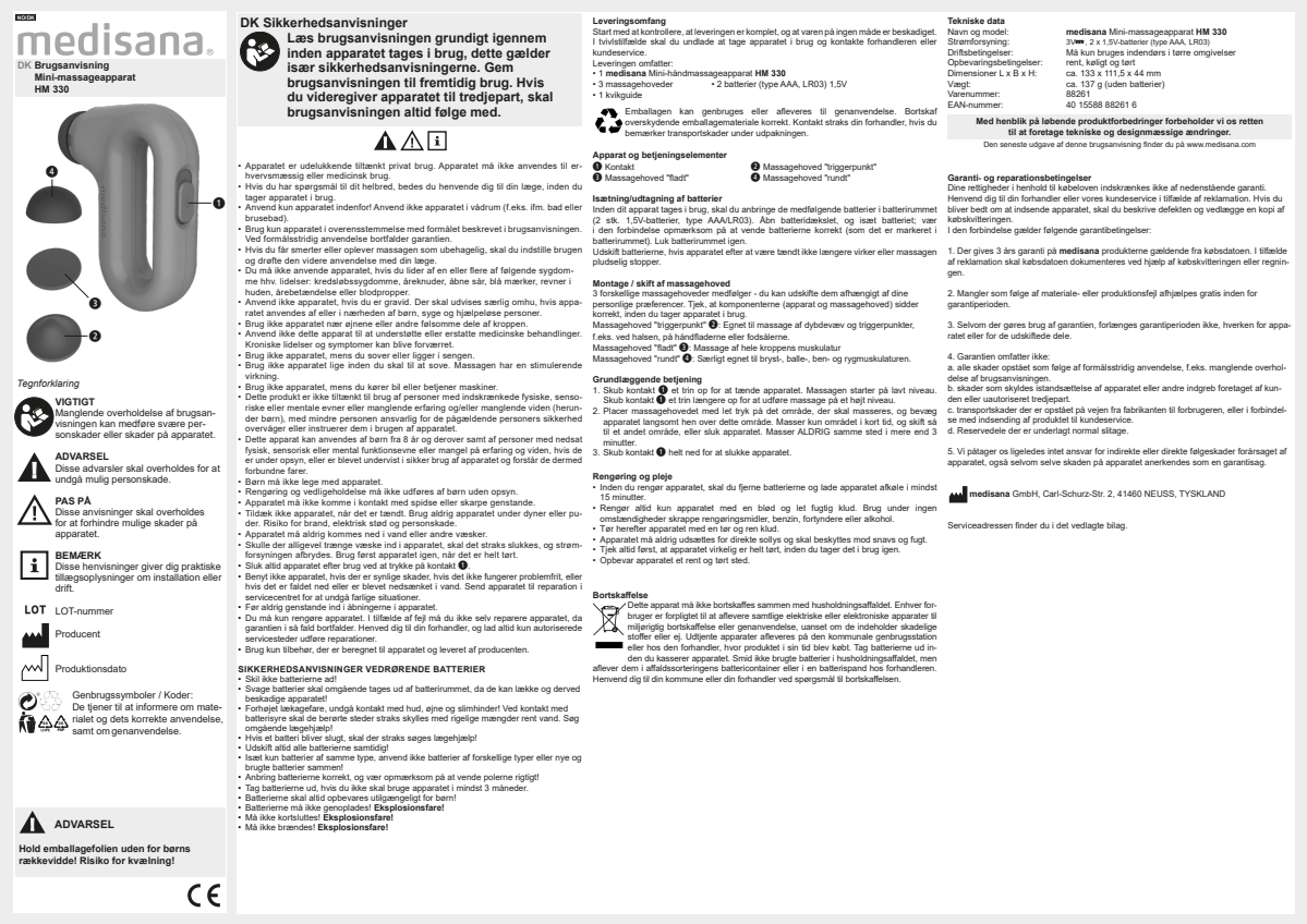 HM 330 Mini Hand Massage afbeelding van document #12, instructions