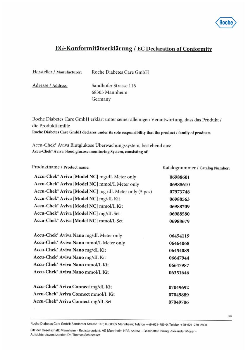 Accu Chek Test Strips Aviva afbeelding van document #1, instructions