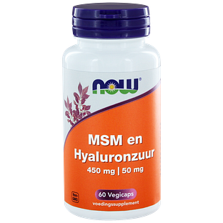 NOW MSM en Hyaluronzuur Capsules 60CP