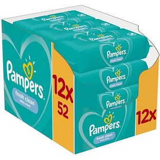 Pampers Fresh Clean Babydoekjes Multiverpakking 12x52ST