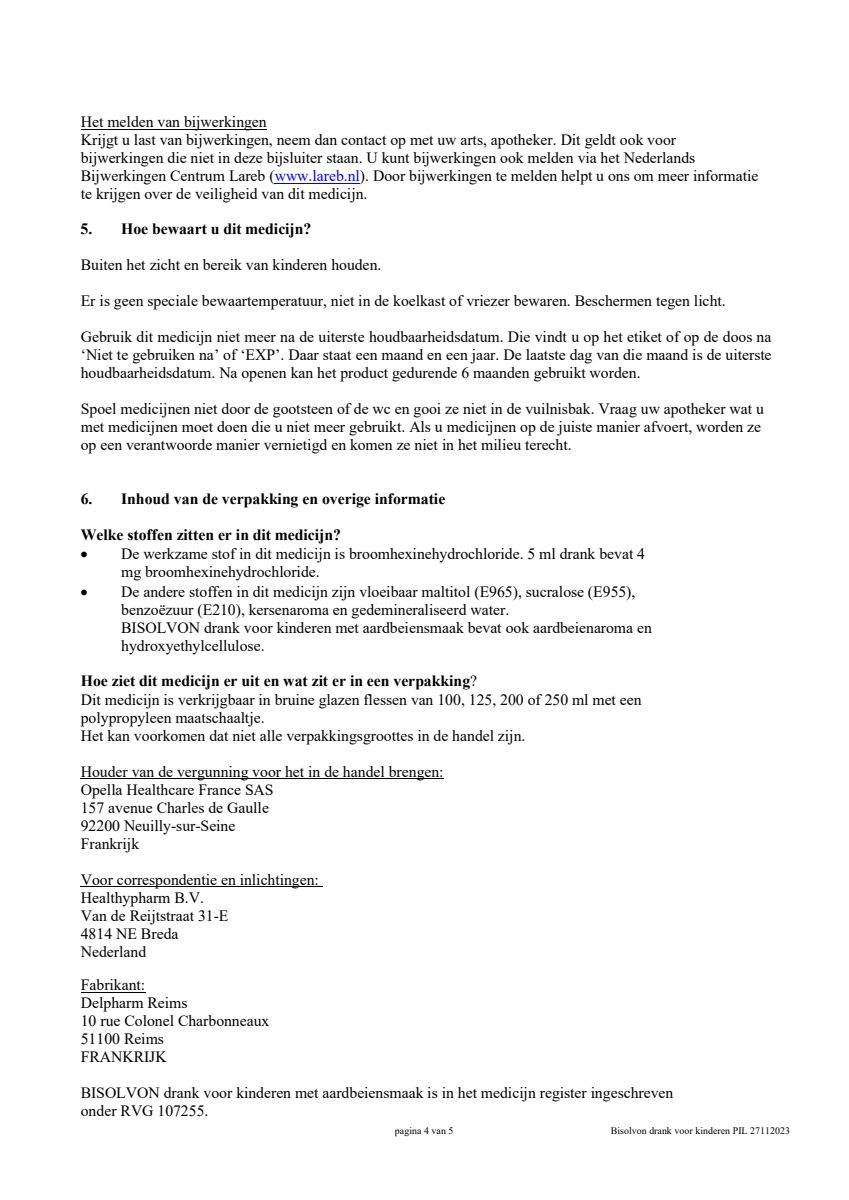 Drank Voor Kinderen met Aardbeiensmaak afbeelding van document #4, leaflet