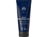 Urtekram Men 2-in-1 Hair & Body Wash  With Willow Charcoal & Ginseng 200ML