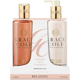 Grace Cole Ginger Lily & Mandarin Pampering Body Care Duo 600ML Grace Cole Ginger Lily & Mandarin Pampering Body Care Duo 600ML