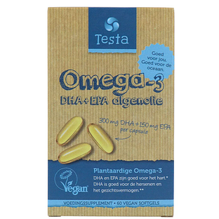 Testa Omega-3 Algenolie DHA & EPA Softgels 60VCP