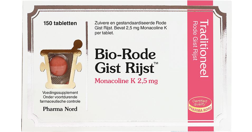 Bio Rode Gist Rijst Pharma Nord Bio-Rode Gist Rijst Tabletten 150TB | De Online Drogist