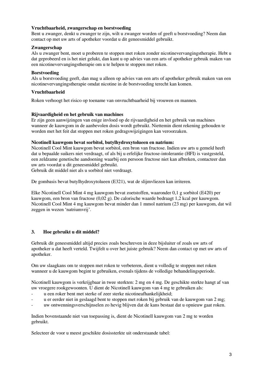 Kauwgom Cool Mint 4mg -  voor stoppen met roken afbeelding van document #3, leaflet