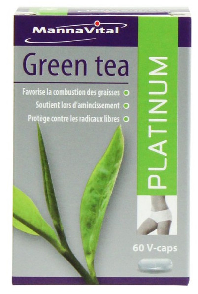 Mannavital Green Tea Platinum Capsules 60st afbeelding