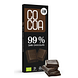 Cocoa 99% Dark Chocolate Reep 40GR Verpakking met inhoud Cocoa 99% Dark Chocolate Reep 40GR Verpakking met inhoud