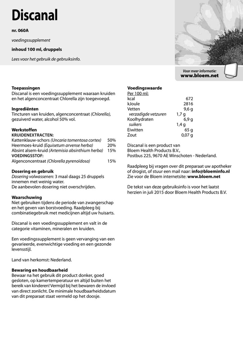 Discanal Druppels afbeelding van document #1, instructions