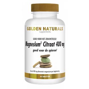 Golden Naturals Magnesium Citraat 400mg Tabletten 60VTB