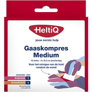 HeltiQ Gaaskompres Medium 16ST