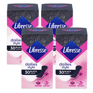 Libresse Dailies Style Inlegkruisjes Zwart Multiverpakking 4x30ST