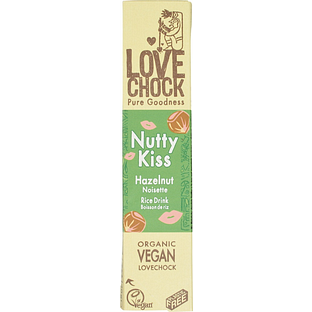 Lovechock Nutty Kiss Vegan Hazelnoot Chocolade 40GR