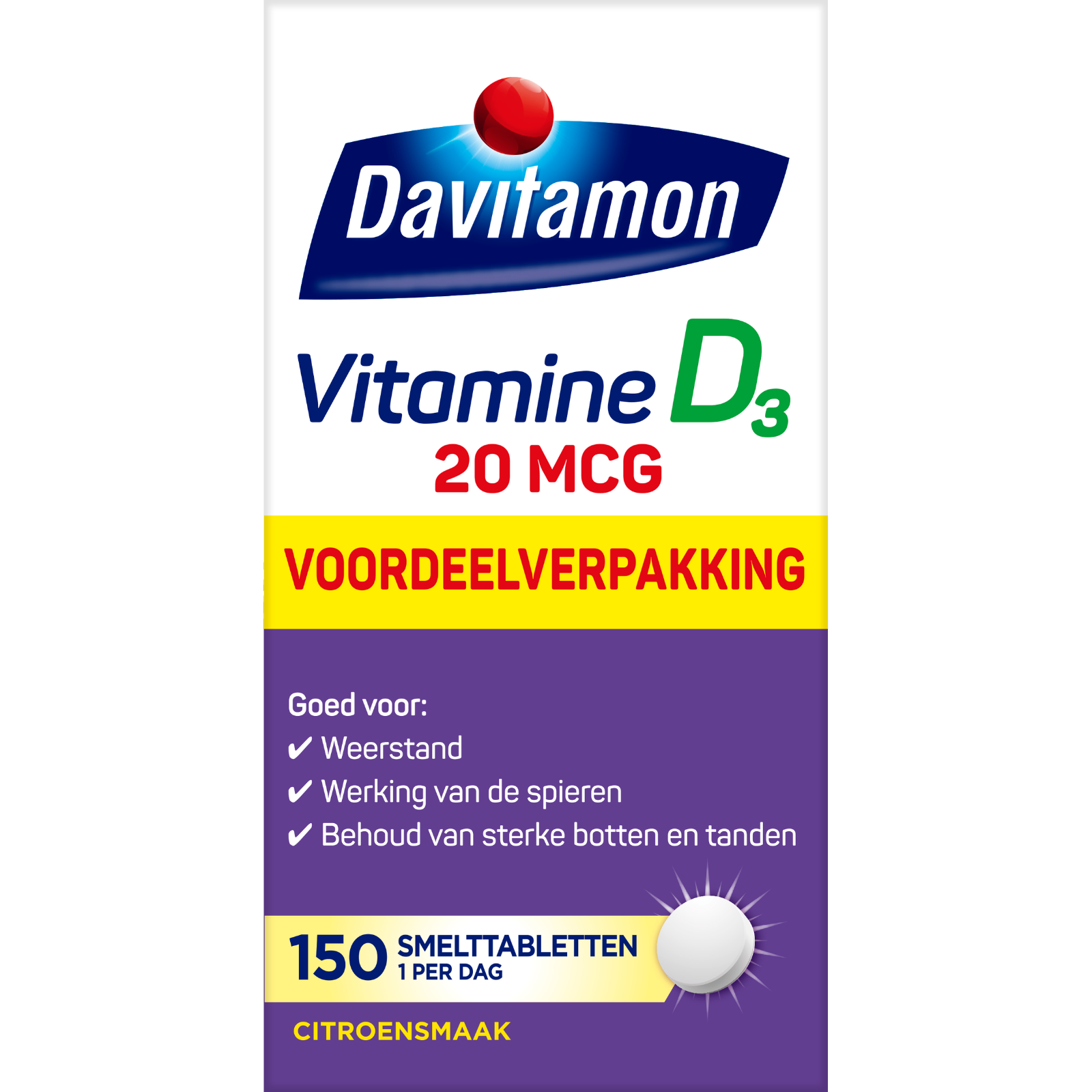 Davitamon Vitamine D3 20mcg Smelttabletten