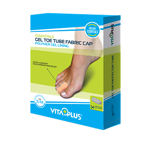 Vitaplus Essentials Gel Toe Tube Fabric Cap maat S/M 1ST