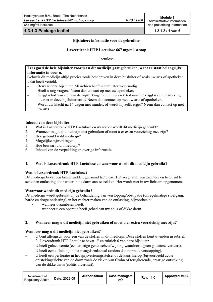 Laxeerdrank Lactulose afbeelding van document #1, leaflet