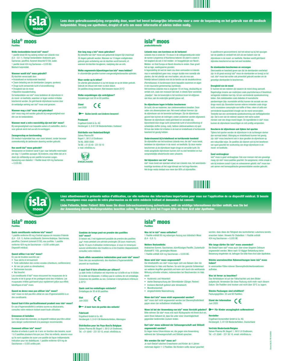 Moos Keelpastilles - bij kriebelhoest en kortdurende heesheid afbeelding van document #1, instructions