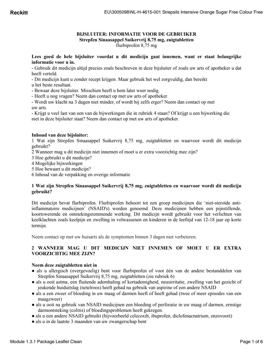 Sinaasappel Suikervrij Zuigtabletten afbeelding van document #1, leaflet
