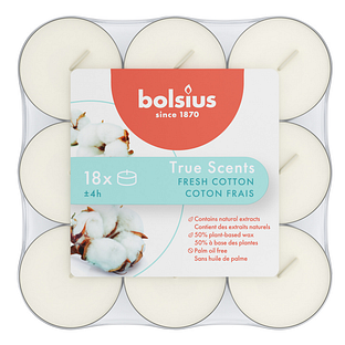 Bolsius True Scents Fris Katoen Geurtheelichten 18ST