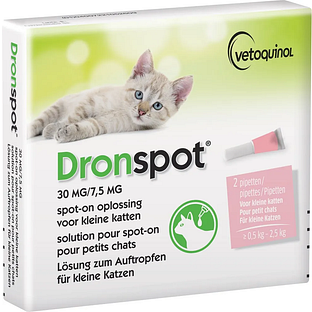 Dronspot 30mg/7,5mg Spot-On Oplossing Voor Kleine Katten Pipet 2ST