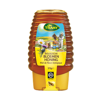 De Traay Bloemenhoning Biologisch Knijpfles 365GR