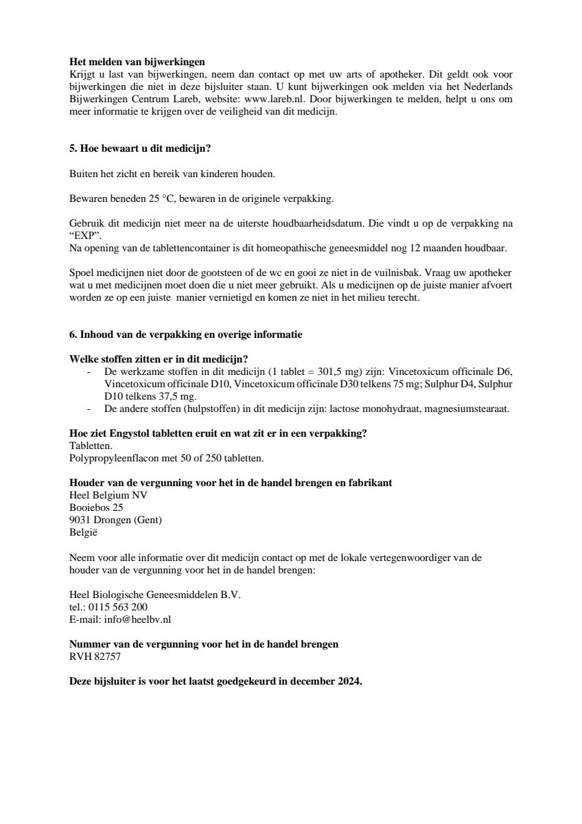 Engystol Tabletten afbeelding van document #3, leaflet