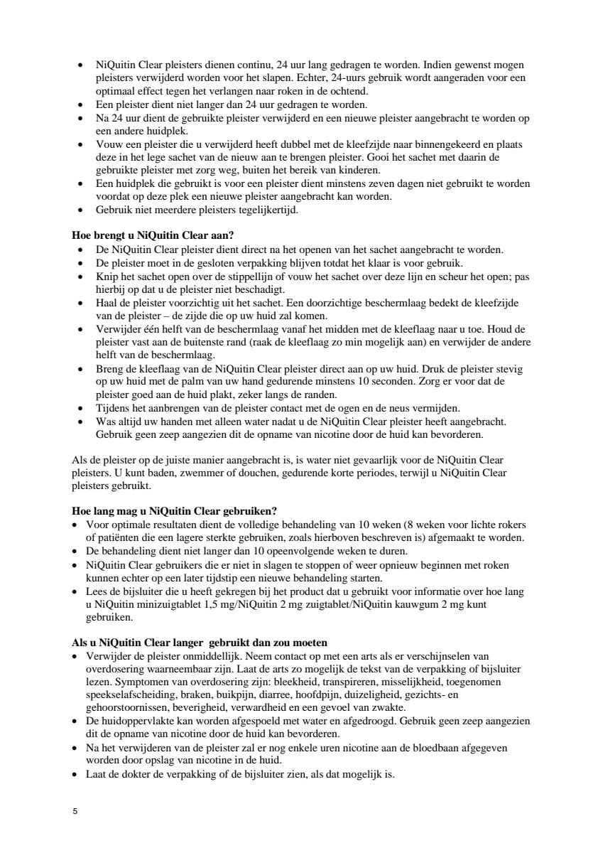 Clear Pleisters 21mg Stap 1 Duoverpakking afbeelding van document #5, leaflet