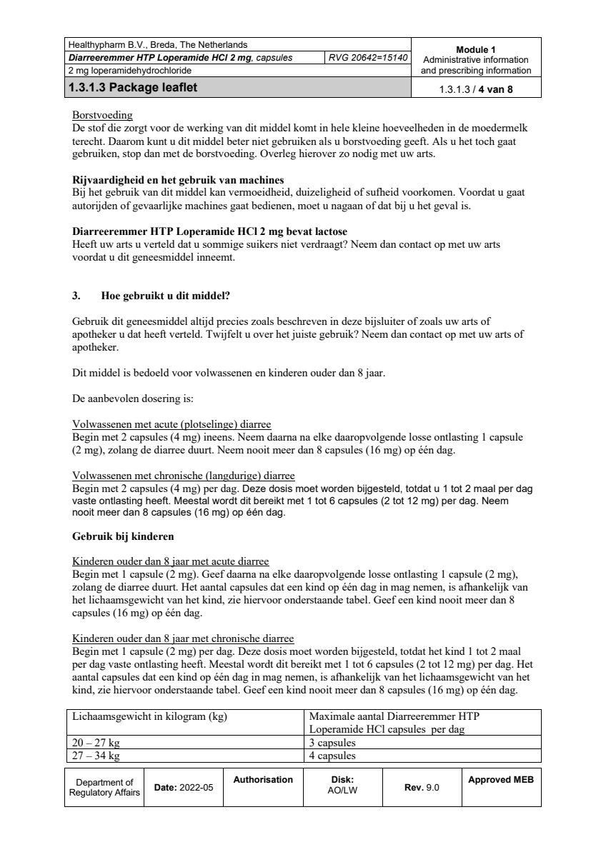 Diarreeremmer HTP 2mg afbeelding van document #4, leaflet