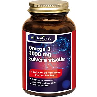 All Natural Omega-3 3000 mg Zuivere Visolie Capsules 100CP