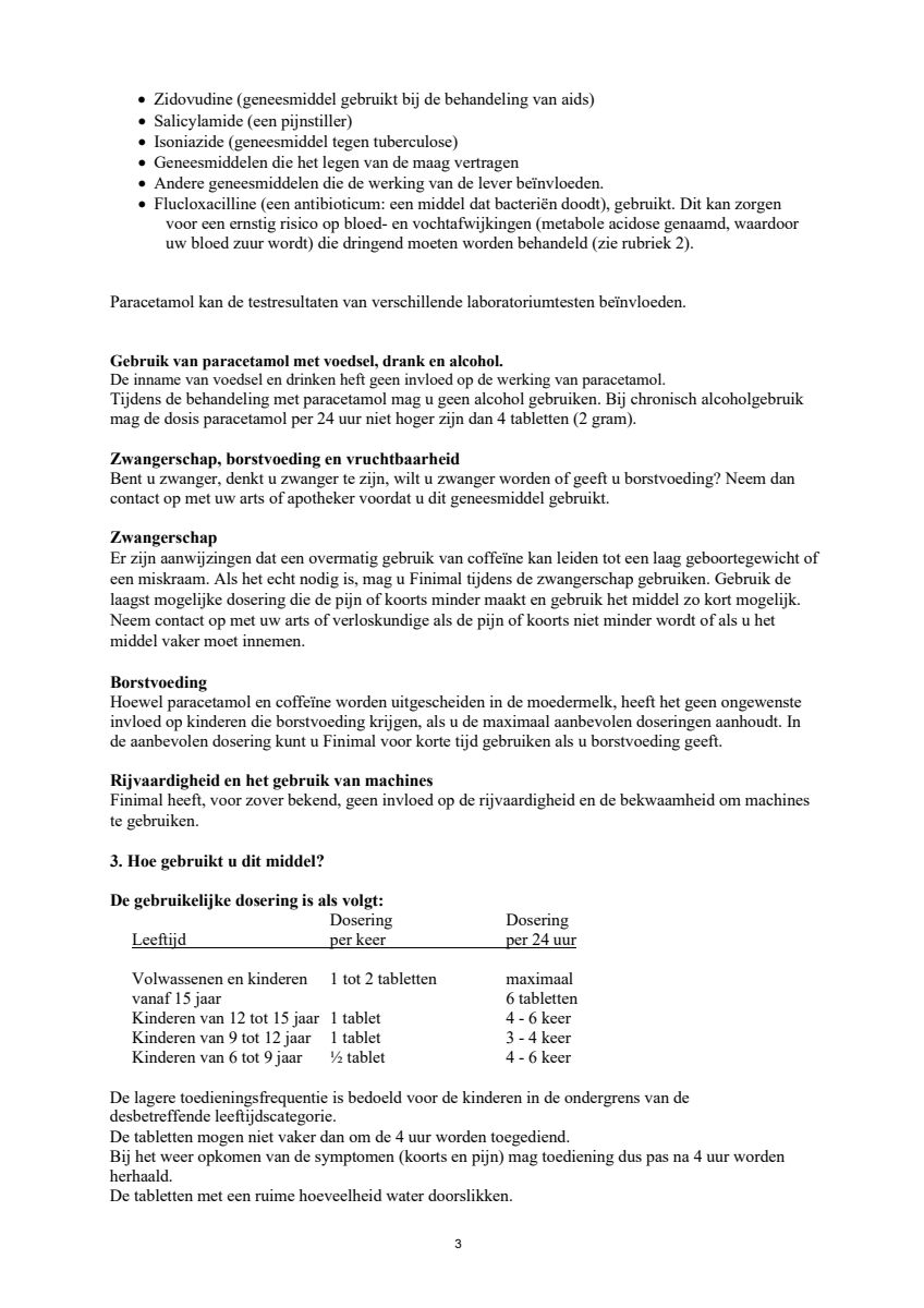 Paracetamol 500mg/Coffeine 50mg afbeelding van document #3, leaflet