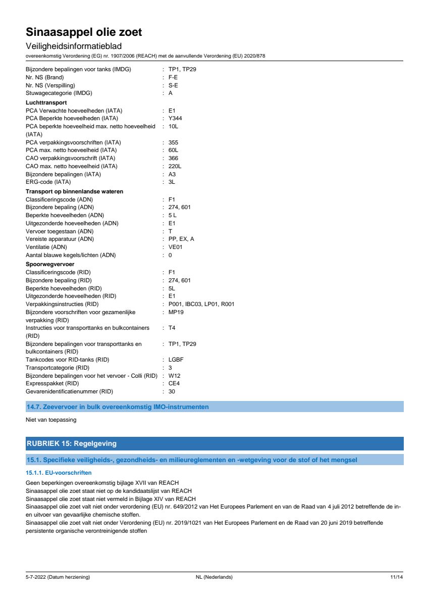 Essentiële Olie Sinaasappel afbeelding van document #11, label