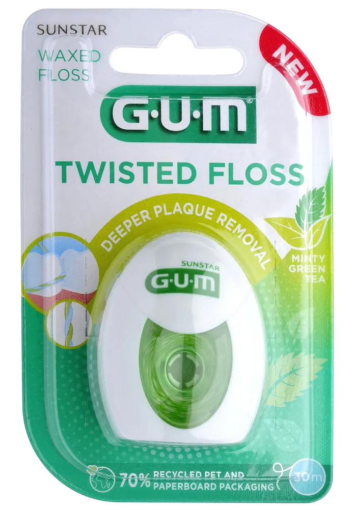 GUM Twisted Floss Minty Green Tea 1ST
