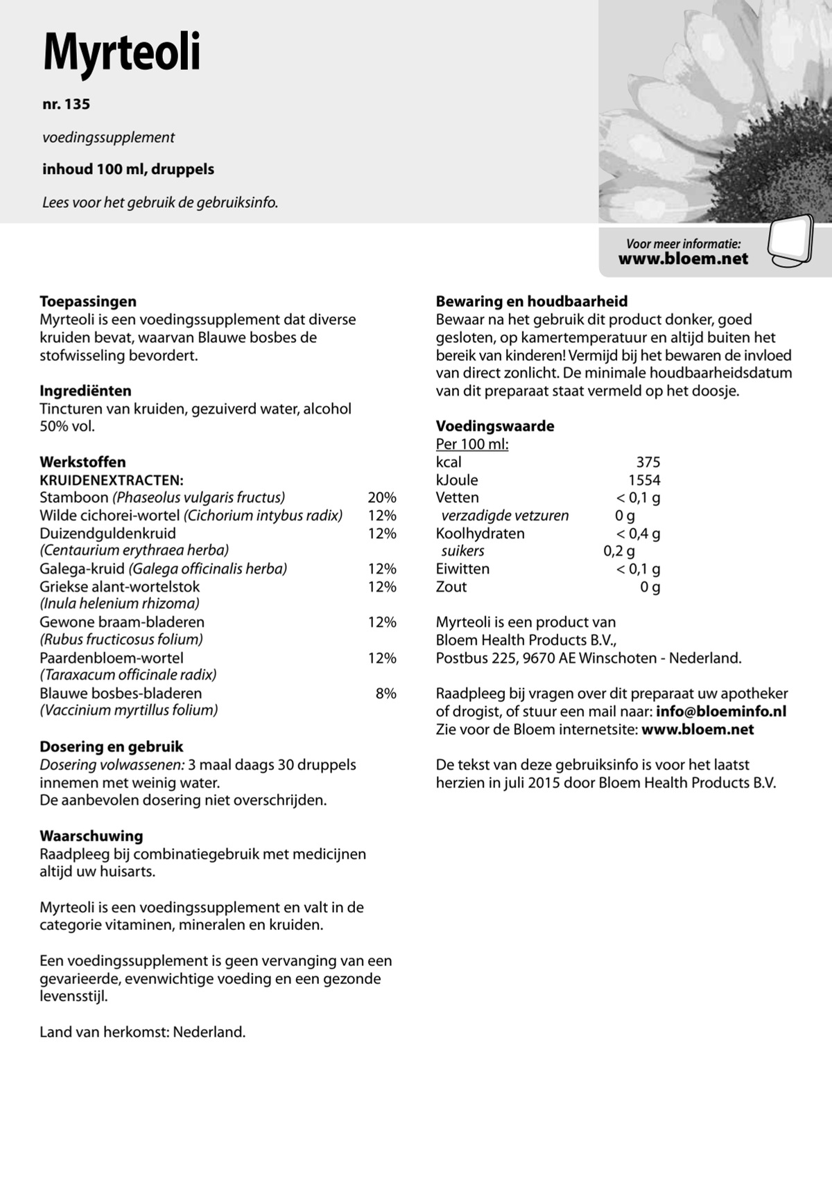 Myrteoli Druppels afbeelding van document #1, instructions